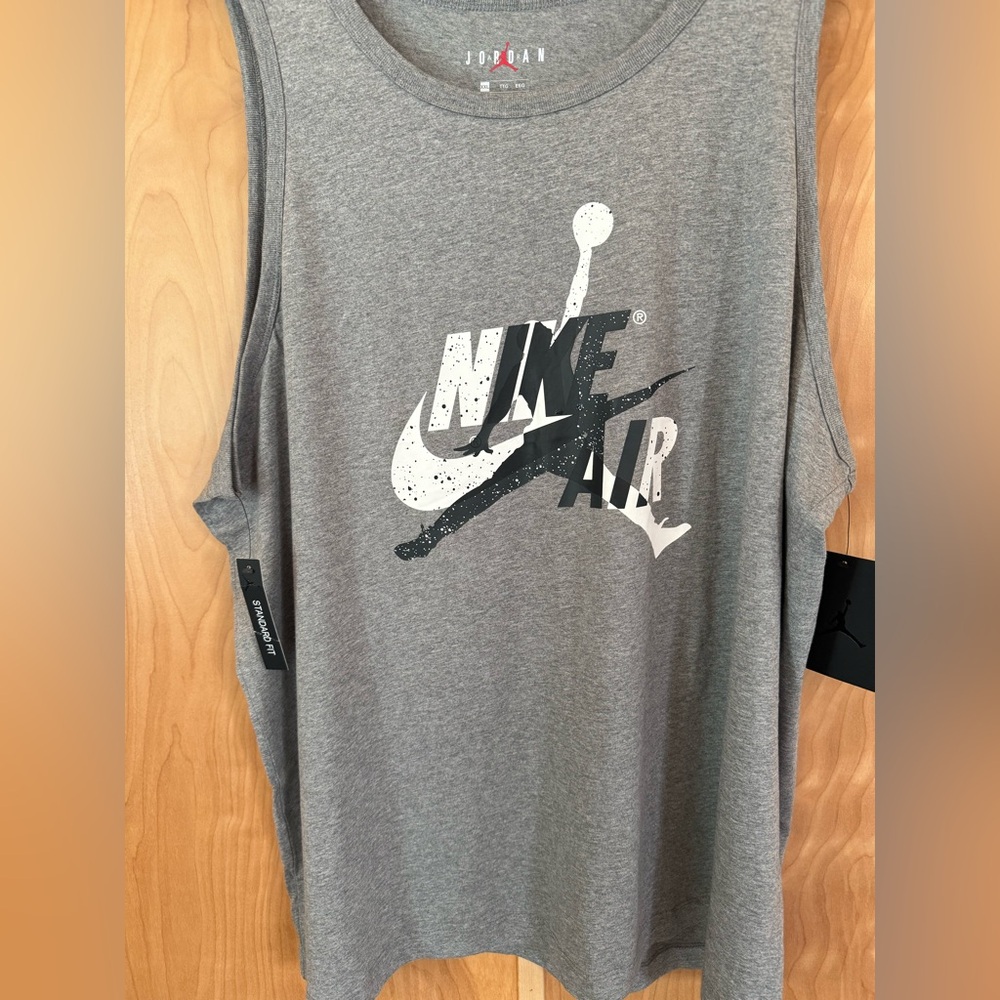Nike Gray and White Logo Athletic Tank